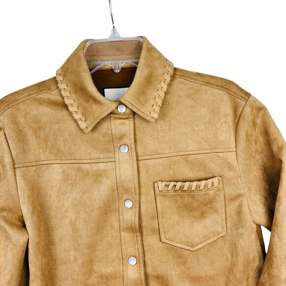 Bagatelle faux suede jacket shacket  XS camel brown - Picture 2 of 9